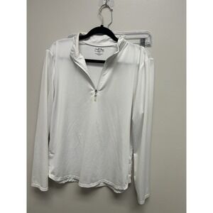 NWT Coral Bay Shirt Sz PL  1/4 Zip White Running Active Wear Golf Active